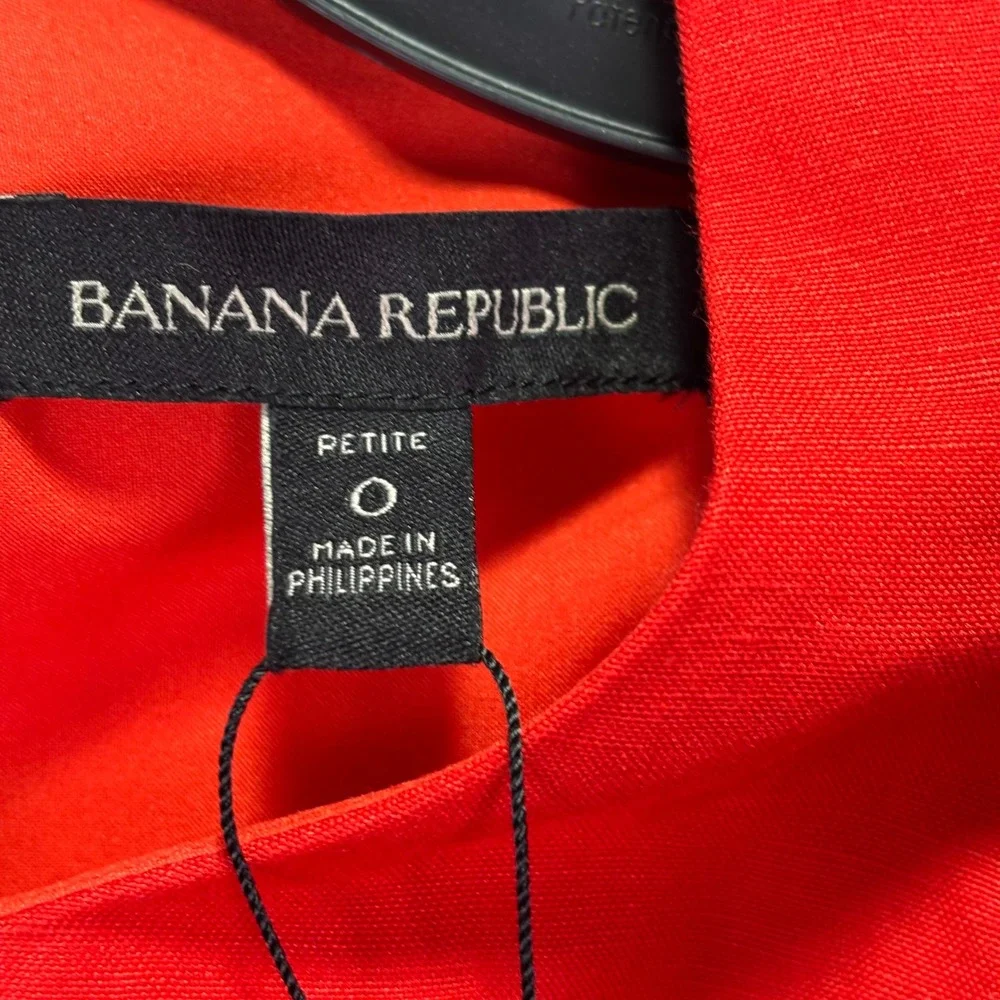 NWT Banana Republic Women Jumpsuit 0P Red Linen Blend Belted Wide Leg Sleeveless